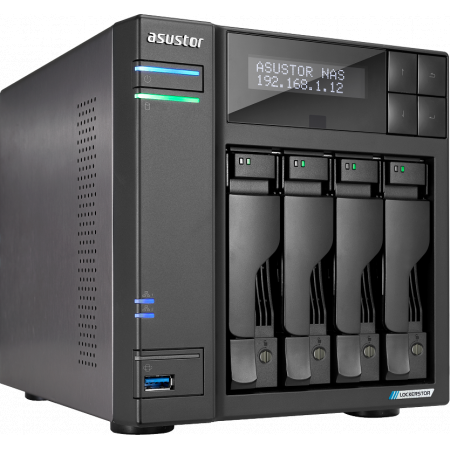Сетевое хранилище ASUSTOR AS7110T 10-Bay NAS/Media player/Intel Xeon E-2224  3.4GHz up to 4.6GHz(Quad-Core), 8GB SO-DIMM DDR4, noHDD(HDD,SSD),/10x1GbE+3x2,5Gbe(LAN)/3xUSB3.2,HDMI/M.2/4ip camera license ; 90IX01D1-BW3S1, фото , изображение 2