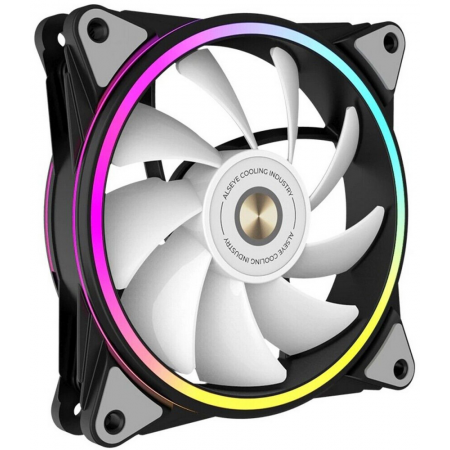Вентилятор в корпус ALSEYE HALO PRO B-P (rubber screw) FAN 120mm, hydraulic, 800~2100rpm, max 51.87CFM, max 26dBA, ARGB. PWM, Black, RTL, фото , изображение 2