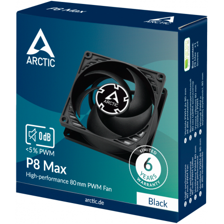 Вентилятор корпусной ARCTIC P8 Max Black - retail (ACFAN00286A), фото , изображение 5