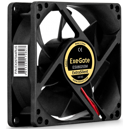 Вентилятор 12В DC ExeGate ExtraSilent ES08025SM (80x80x25 мм, Sleeve bearing (подшипник скольжения), Molex, 2100RPM, 21dBA), фото , изображение 3