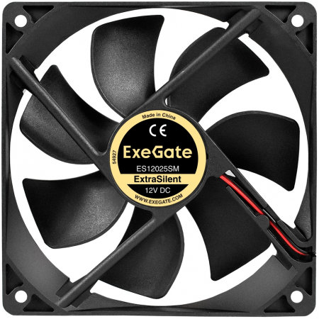 Вентилятор 12В DC ExeGate ExtraSilent ES12025SM (120x120x25 мм, Sleeve bearing (подшипник скольжения), Molex, 1400RPM, 24dBA), фото , изображение 2