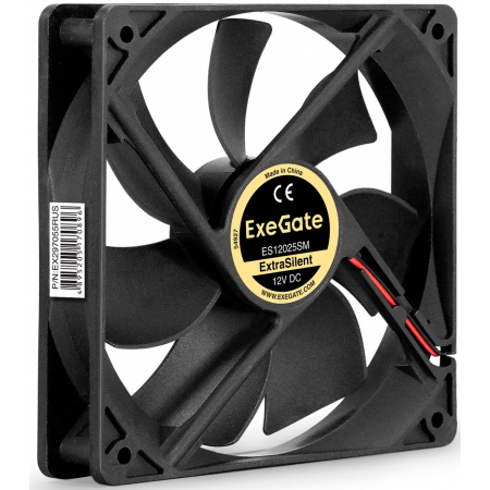 Вентилятор 12В DC ExeGate ExtraSilent ES12025SM (120x120x25 мм, Sleeve bearing (подшипник скольжения), Molex, 1400RPM, 24dBA), фото , изображение 3