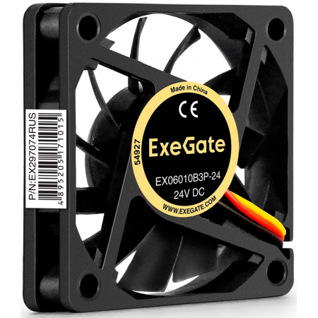 Вентилятор 24В DC ExeGate EX06010S3P-24 (60x60x10 мм, Sleeve bearing (подшипник скольжения), 3pin, 3000RMP, 24,1dBA), фото , изображение 3