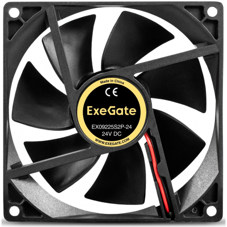 Вентилятор 24В DC ExeGate EX09238B3P-24 (92x92x38 мм, 2-Ball (двойной шарикоподшипник), 3pin, 5000RMP, 56,3dBA), фото , изображение 2