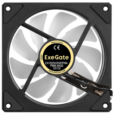 Вентилятор с подсветкой ExeGate EX12025H3P4PPRM-PWM.ARGB (120x120x25, ARGB, Hydraulic bearing (гидродинамический), 4pin + 3pin, 600-1800RPM, 26dBA), фото , изображение 4