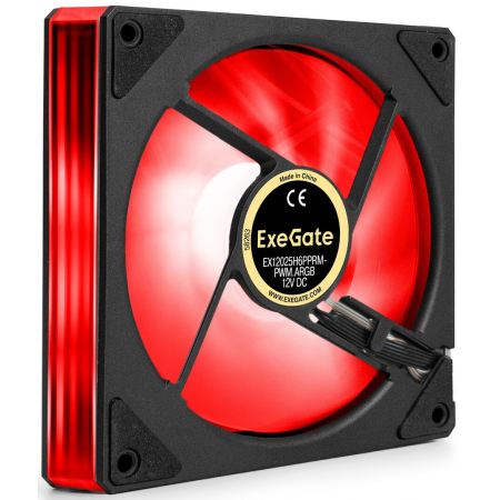 Вентилятор с подсветкой ExeGate EX12025H6PPRM-PWM.ARGB (120x120x25 мм, ARGB, Hydraulic bearing (гидродинамический), 6pin, 1200RPM, 33dBA), фото , изображение 2
