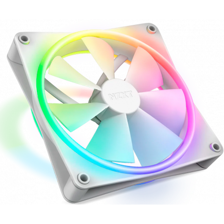 Кулер для корпуса ПК/ Case Cooler NZXT F140 RGB Duo (140x140x25mm, 4-pin PWM, RGB, 84.75CFM, 36dBA, 1800RPM, White), фото , изображение 2