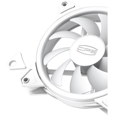 Кулер для корпуса/ PCCooler F3 T120 ARGB WH (120x120x25mm, 4-pin PWM, ARGB, 46CFM, 21.6dBA, 1800RPM, White), фото , изображение 3