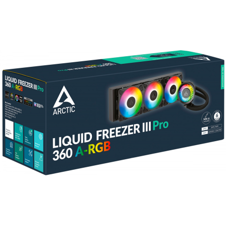 Жидкостная система охлаждения Arctic Cooling Liquid Freezer III Pro 360 ARGB Multi Compatible ACFRE00184A черный 120мм алюминий+медь 3000rpm 4-pin, фото , изображение 7
