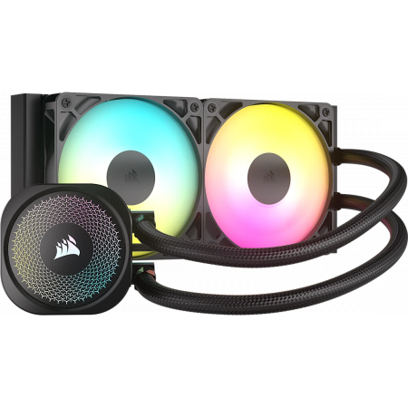 Система жидкостного охлаждения Water Cooling System Corsair NAUTILUS 240 ARGB (240mm, Black, ARGB Fans: 2x120mm, 74.37CFM, 34dBA, 2100RPM S: 1851, 1700, AM5, AM4), фото 