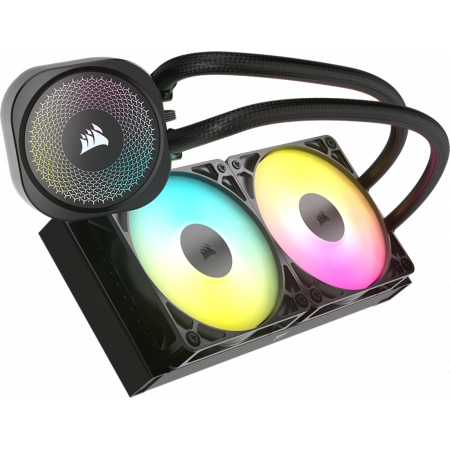 Система жидкостного охлаждения Water Cooling System Corsair NAUTILUS 240 ARGB (240mm, Black, ARGB Fans: 2x120mm, 74.37CFM, 34dBA, 2100RPM S: 1851, 1700, AM5, AM4), фото , изображение 2