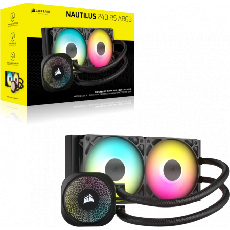 Система жидкостного охлаждения Water Cooling System Corsair NAUTILUS 240 ARGB (240mm, Black, ARGB Fans: 2x120mm, 74.37CFM, 34dBA, 2100RPM S: 1851, 1700, AM5, AM4), фото , изображение 11