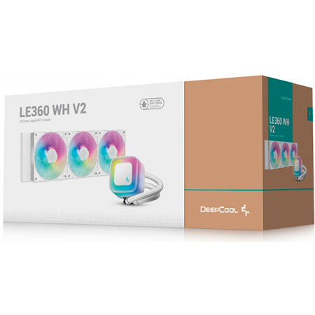 Система водяного охлаждения Deepcool LE360 WH V2 ARGB Soc-AM5/AM4/1200/1700/1851 белый 4-pin 19-31.6dB Al 250W 1632gr Ret (R-LE360-WHAMMN-G-2), фото , изображение 6