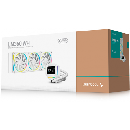 Система водяного охлаждения Deepcool LM360 WH ARGB Soc-AM5/AM4/1200/1700/1851 белый 4-pin 19-36dB Al LCD 250W 1729gr Ret (R-LM360-WHDMMC-1), фото , изображение 6