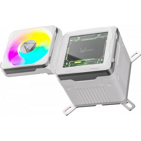 Система жидкостного охлаждения Formula V Line Cryo Wing Digi 240 WH, 240mm, LCD 2.73", 2x120mm, ARGB fans, LGA115X/1200/1700/1851/1366/2011/2066, AM3/AM4/AM5/Ryzen3/Ryzen5/Ryzen7/Threadripper/RT4, фото , изображение 4