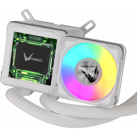Система жидкостного охлаждения Formula V Line Cryo Wing Digi 240 WH, 240mm, LCD 2.73", 2x120mm, ARGB fans, LGA115X/1200/1700/1851/1366/2011/2066, AM3/AM4/AM5/Ryzen3/Ryzen5/Ryzen7/Threadripper/RT4, фото , изображение 6