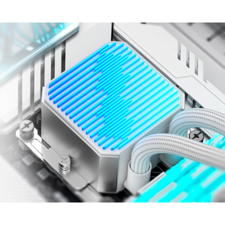 Система водяного охлаждения ID-Cooling DX240 Max Soc-AM5/AM4/1200/1700/1851 белый 4-pin 32.5dB Al+Cu 300W Ret (DX240 MAX WHITE), фото , изображение 8