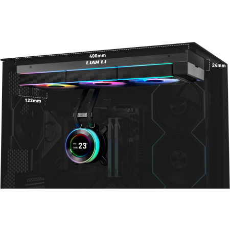 Система водяного охлаждения Lian-Li HydroShift II LCD-C 360CL ARGB Soc-AM5/AM4/1700/1851 черный 4-pin 31dB Al+Cu LCD Ret (G89.GHS2LCD36RB.R0), фото , изображение 3