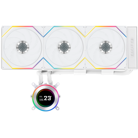 Система водяного охлаждения Lian-Li HydroShift II LCD-C 360TL ARGB Soc-AM5/AM4/1700/1851 белый 4-pin 33dB Al+Cu LCD Ret (G89.GHS2LCD36TW.R0), фото 