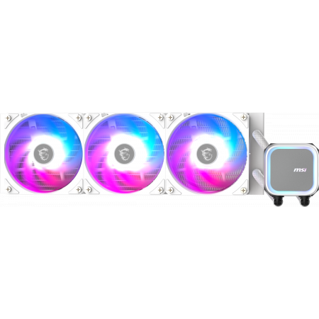 Жидкостная система охлаждения MSI MAG CORELIQUID A13 360 White 3 x ARGB Gen2 Fan, ARGB Gen2 Block, Color Box, LGA1700, 1851, AM5, фото , изображение 3