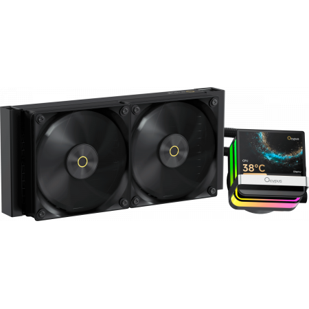 Система охлаждения Ocypus Sigma L24 PRO BK IPS Display/ black/ 290W/ All Intel/ AMD AM* / Screws, фото 