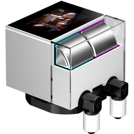 Система охлаждения Water Cooling System PCCooler DS360 Display WH (310W, 360mm, LED, White, ARGB Pump Fans: 3x120mm, 90.56CFM, 39.8dBA, 2500RPM Pump height 65mm, 15dBA, 2600RPM, Rad thickness 27mm S: 1851, 1700, 1200, 115X, AM5, AM4), фото , изображение 3