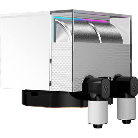 Система охлаждения Water Cooling System PCCooler DS360 Display WH (310W, 360mm, LED, White, ARGB Pump Fans: 3x120mm, 90.56CFM, 39.8dBA, 2500RPM Pump height 65mm, 15dBA, 2600RPM, Rad thickness 27mm S: 1851, 1700, 1200, 115X, AM5, AM4), фото , изображение 5