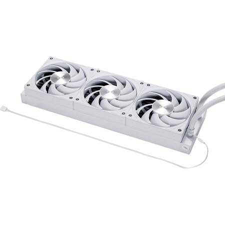 Система охлаждения Water Cooling System PCCooler DS360 Display WH (310W, 360mm, LED, White, ARGB Pump Fans: 3x120mm, 90.56CFM, 39.8dBA, 2500RPM Pump height 65mm, 15dBA, 2600RPM, Rad thickness 27mm S: 1851, 1700, 1200, 115X, AM5, AM4), фото , изображение 6