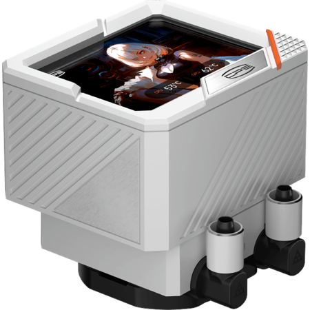 Система охлаждения Water Cooling System PCCooler GT360 ARGB Display WH (310W, 360mm, LED temp., White, ARGB Fans: 3x120mm, 99CFM, 41.5dBA, 3000RPM Pump 15dBA, 2600RPM, Rad thickness 27mm S: 1851, 1700, 1200, 115X, AM5, AM4), фото , изображение 3