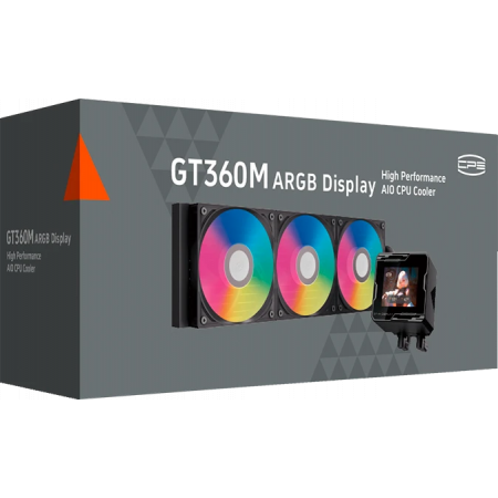 Система охлаждения/ Water Cooling System PCCooler GT360M ARGB Display BK (300W, 360mm, LED temp., Black, ARGB/ Fans: 3x120mm, 75.8CFM, 33.7dBA, 2200RPM/ Pump height 85mm, 15dBA, 2600RPM, Rad thickness 27mm/ S: 1851, 1700, 1200, 115X, AM5, AM4), фото , изображение 6
