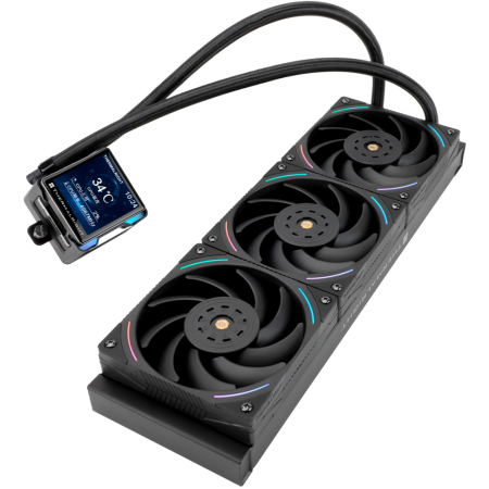Система водяного охлаждения Thermalright Elite Vision 360 ARGB Soc-AM5/AM4/1200/1700/1851 черный 4-pin 27.7dB Al LCD Ret (E-VISION-360-BL-ARGB), фото , изображение 3