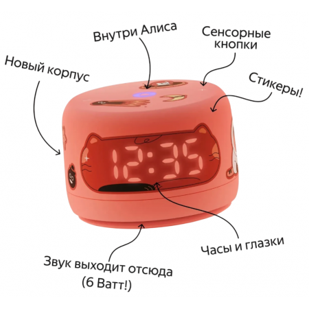 Умная колонка Yandex Станция Лайт 2 Алиса coral 6W 1.0 BT/Wi-Fi 10м, фото , изображение 2
