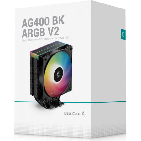 Кулер для процессора DEEPCOOL AG400 BK ARGB V2 черный 120мм алюминий+медь 2100rpm 31.6db 4-pin 220W 154мм, фото , изображение 10