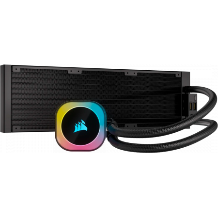Система жидкостного охлаждения Water Cooling System Corsair iCUE LINK H150i RGB (360mm, Black, RGB Fans: 3x120mm, 63.1CFM, 37dBA, 2400RPM/Rad thickness 27mm S: 1851, 1700, 1200, 115X, AM5, AM4), фото , изображение 2