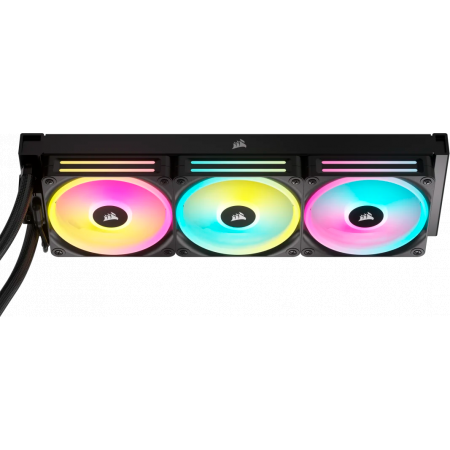 Система жидкостного охлаждения Water Cooling System Corsair iCUE LINK H150i RGB (360mm, Black, RGB Fans: 3x120mm, 63.1CFM, 37dBA, 2400RPM/Rad thickness 27mm S: 1851, 1700, 1200, 115X, AM5, AM4), фото , изображение 3