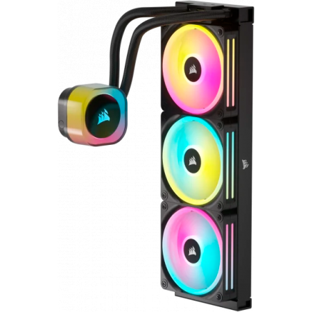 Система жидкостного охлаждения Water Cooling System Corsair iCUE LINK H150i RGB (360mm, Black, RGB Fans: 3x120mm, 63.1CFM, 37dBA, 2400RPM/Rad thickness 27mm S: 1851, 1700, 1200, 115X, AM5, AM4), фото , изображение 4