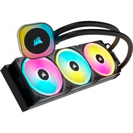 Система жидкостного охлаждения Water Cooling System Corsair iCUE LINK H150i RGB (360mm, Black, RGB Fans: 3x120mm, 63.1CFM, 37dBA, 2400RPM/Rad thickness 27mm S: 1851, 1700, 1200, 115X, AM5, AM4), фото , изображение 5