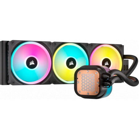 Система жидкостного охлаждения Water Cooling System Corsair iCUE LINK H150i RGB (360mm, Black, RGB Fans: 3x120mm, 63.1CFM, 37dBA, 2400RPM/Rad thickness 27mm S: 1851, 1700, 1200, 115X, AM5, AM4), фото , изображение 6