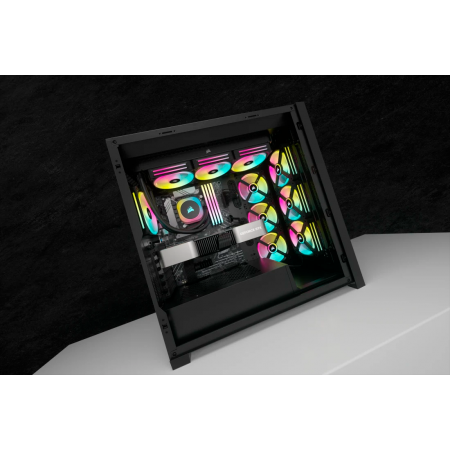 Система жидкостного охлаждения Water Cooling System Corsair iCUE LINK H150i RGB (360mm, Black, RGB Fans: 3x120mm, 63.1CFM, 37dBA, 2400RPM/Rad thickness 27mm S: 1851, 1700, 1200, 115X, AM5, AM4), фото , изображение 9