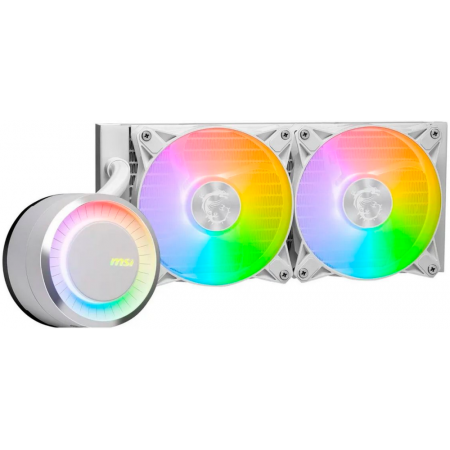 СВО MSI MAG CORELIQUID E240 WHITE 2x ARGB Fan, ARGB Block LGA 1200/1700 AM5/AM4 (306-7ZW5E27-C24), фото , изображение 2