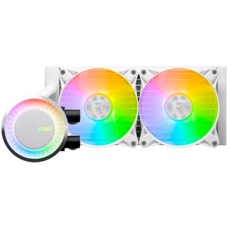 СВО MSI MAG CORELIQUID E240 WHITE 2x ARGB Fan, ARGB Block LGA 1200/1700 AM5/AM4 (306-7ZW5E27-C24), фото , изображение 4