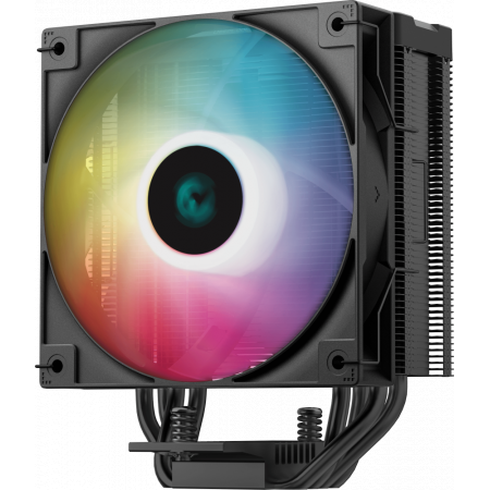 Кулер DEEPCOOL AG400 DIGITAL BK ARGB LGA1700/1200/115X/AM5/AM4 (9шт/кор, TDP 220W, PWM, ARGB Fan 120mm, 4 тепл. трубки, черный) RET, фото , изображение 2
