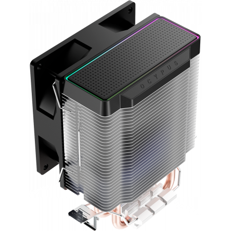 Кулер для процессора Ocypus Gamma A20 BK ARGB, 92mm FARGB FAN, Top FARGB Panel, 2 HEAT PIPES, 3-PIN, 1900 RPM, 21DBA, HYDRO BEARING, LGA115X/1200/1700/18XX, AM4/AM5, фото , изображение 6