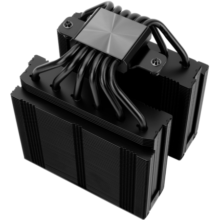 Кулер для процессора/ Thermalright Royal Pretor 130 Black (4-pin PWM, 158mm, Ni/Cu, 6x6mm, 1x120+1x130mm, 80.45CFM/81.88CFM, 29.4dBA/28.3dBA, 2150PM/1750RPM, S: 1200, 1700, 1851, 2011, 2066, 115X, AM4, AM5, black), фото , изображение 9