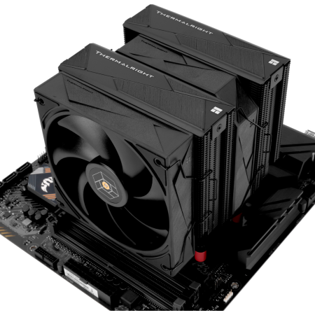 Кулер для процессора/ Thermalright Royal Pretor 130 Black (4-pin PWM, 158mm, Ni/Cu, 6x6mm, 1x120+1x130mm, 80.45CFM/81.88CFM, 29.4dBA/28.3dBA, 2150PM/1750RPM, S: 1200, 1700, 1851, 2011, 2066, 115X, AM4, AM5, black), фото , изображение 10