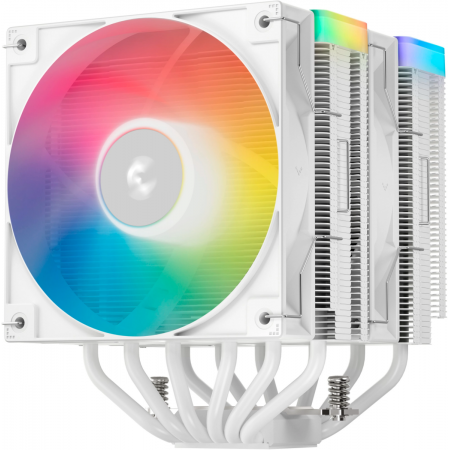 Кулер для процессора DEEPCOOL AG620 WH ARGB V2 LGA20XX/1700/1200/115X/AM5/AM4 (9шт/кор, TDP 260W, PWM, ARGB DUAL Fan 120mm, 6 тепл. трубок, белый) RET, фото , изображение 2