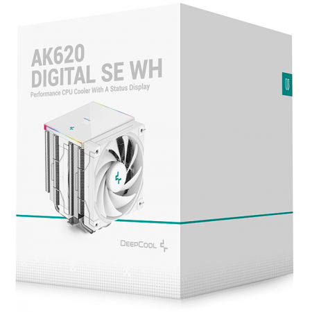 Кулер для процессора DEEPCOOL AK620 DIGITAL SE WH LGA20XX/1700/1200/115X/AM5/AM4 (9шт/кор, TDP 260W, PWM, DUAL Fan 120mm, 6 тепл. трубок, ARGB, белый) RET (R-AK620-WHADMN-GJD), фото , изображение 10