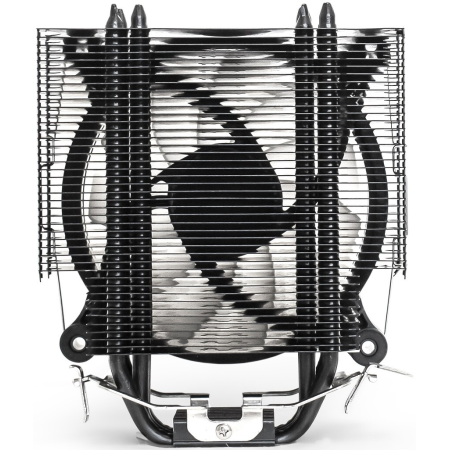Кулер ExeGate Dark Magic EXX400V2-PWM.RGB (Al+Cu, черное покрытие, 4 тепл.трубки, LGA775/1150/1151/1155/1156/1200/1700/AM2/AM2+/AM3/AM3+/AM4/FM1/FM2/754/939/940, TDP 140W, Fan 120mm, PWM, 1200-2100RPM, Hydro bearing, 4pin, 11-24db, 605г, RGB подсветка, с, фото , изображение 3
