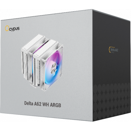 Кулер Ocypus Delta A62 WH ARGB White 260W/ All Intel/ AMD AM*/ 2 fans / Screws, фото , изображение 9
