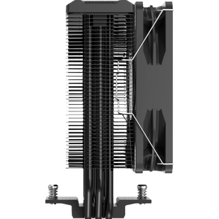 Кулер для процессора CPU Cooler PCCooler PALADIN EX300S (125W, 4-pin PWM, 157mm, Al/Cu, 3x6mm, FRGB, 1x120mm, 73.6CFM, 28.6dBA, 1800RPM, S: 1851/1700/1200/115X, AM5/AM4, black), фото , изображение 2